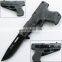 8 Inch higth quality stainless steel gun shaped folding pocket colorful gun knife