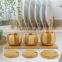 Bamboo Container Spice Jar Salt Box Set For Kitchen With Lids And Spoons
