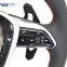 For Audi A6 C8 Punched Leather Red Stitching Multifunction Steering Wheel Assembly
