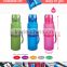 650ml adult and child silicone foldable water bottle for traveling BPA free