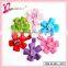 Wholesale fashion jewelry ribbon flower hair clip,bear decoration flower hair clip for girls