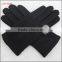 ladies winter cheap black woolen hand gloves with buld