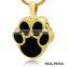 Hot Sell Gold Plated Tag Black Paw Pet Cremation urns Chain Pendant Forever Keepsake Our Pets