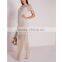 premium embellished cap sleeve mesh maxi dress nude