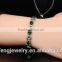 High quality wedding jewelry green rhinestone bracelet platinum plated bracelet