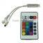 Mini 24 key IR Remote Control RGB LED strip controller Small RGB Controller