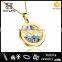 Fashion Jewelry 2016 Stainless Steel 18K Yellow Gold Plated Coin Holder Necklace With Floating Beads