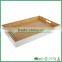 Bamboo serving tray with white surface