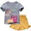 children short set girls dot short with ruffles casual kids summer clothing sets