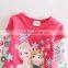 (F5100Y) fuchsia nova brand baby girls t shirts printed elsa girls casual t shirts children clothing wholesale