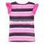 (K6216) 2-6Y nova kids wear babys girls tshirts guangzhou cheap wholesale apparel stripe toddler clothes tees for kids girls