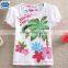 (S286A) 2 colors white 2-6Y wholesale summer girls t shirt new design girl short sleeves t shirt cheap guangzhou kids clothes