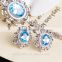 hot sale jewellery set 18K gold plated 925 sterling silver precious natural Topaz Earrings Pendant Necklace Set