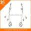 Wholesale body Jewelry sexy belly button rings with AAA zircon heart dangle navel ring