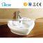 Special heart shape above counter mounting ceramic washing basin