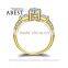 Special 1.0 Carat 10K Gold Yellow Classic Ring Hot Sale Round Sona Synthetic Simulated Diamond Engagement Wedding Ring Jewelry