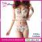 2015 New Style 3-Breasted Push Up Bra Flower Lace Side Sexy Women Underwear Bra Set