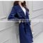 Low Moq Korean Custom Oem Promotional Thin Full Length Long Thin Ladies Trench Coat Clothing Designs Wholesale for Women