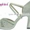 platform heel sparkle silver crystal stone ladies latin tango dance shoes