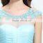V-1046-1 blue light V-neck with embroidery mesh fashionable beads prom dress 2016