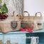 Folding Canvas Fruit Food Jute Storage Organizer Bag, Sturdy Camping Food Storage Basket