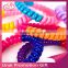 Plastic Stretchy Elastic Coiled Phone Wire Hair Bands Ponytail Holder Telephone Cord Head Rope HairBand Hair Accessories