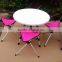 Plastic round outdoor table and chair
