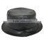 short brim designer wholesale black leather blank bucket hat