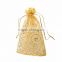 Eco-friendly champagne organza custom drawstring bag