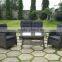 Gray Plastic Rattan Wicker Furniture Sofa Set