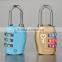 Colored 3 digit zinc alloy decorative travel password small locks
