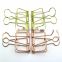 butterfly empty wire holder folder binder clips with strong strength in golden and rose copper