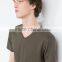 Relax fit cotton v neck dry fit t-shirt wholesale