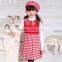 2015 Kid apparel houndstooth pleated winter kid dress kid clothing for cute girl