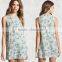 OEM Wholesaler Womens Latest Design Summer Sleeveless Deep-V Hollow Printed Lady Dress