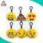 2015 Wholesale Funny Soft Plush Small Emoji Keychain