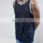 OEM new arrival fashion summer vest navy white cotton material quick dri fit sleeveless custom longline tank top