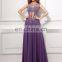 Sexy Beaded See Through Long Chiffon Purple Prom Dress Suzhou