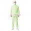 Green 100%Polyester Food Factory Protective Uniform