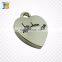 custom logos on cheap price heart shape zinc alloy metal charm pendant with love logos on it