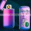 Double arc USB lighter three-dimensional relief decoration customized cigarette lighter