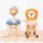 Yarncrafts Little Lion Shape 100% Polyester Chenille yarn Handmade Hand Knitted Crochet Footstool Chair With Removable