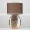 Japan style simple custom luxury gold indoor lighting ceramic base royal antique brown bedside lamps for hotel