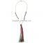 Hot Sale Jewelry Handmade wooden color small Beads silk Tassel Necklace LY013