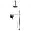 HM003 Round luxury SHOWER curah hujan rain shower fall faucet set kran & spa black brass