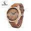 Original Wholesale Handcrafted Wood Watch Leather Bamboo Watch Man Japan Quartz Movement