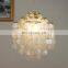 Hanging Lamp Hotel Living Room Steel Black Finish European Customizable Modern Glass Shell Pendant Light