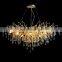 High quality Luxury Modern Crystal Chandelier Lighting Gold Copper Tree Branch Raindrop Hanging Lamp for Hotel Project Villa