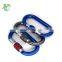 custom logo 25kn O-shape rock/mountain climbing aluminum hook with screw-locking gate