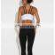 New Design Sexy White Black Hollow Out Mesh Sport Bra Top Women Padded High Impact  Thin Shoulder Strap Sports Bra and lagging